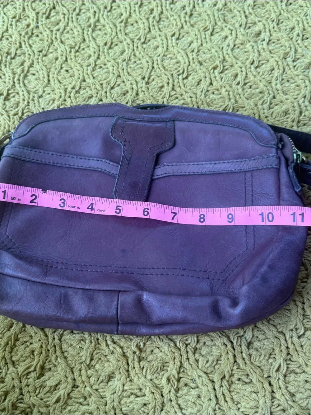 Viva of California New Vintage‎ 80s Purple Leather Crossbody Purse Bag Festival